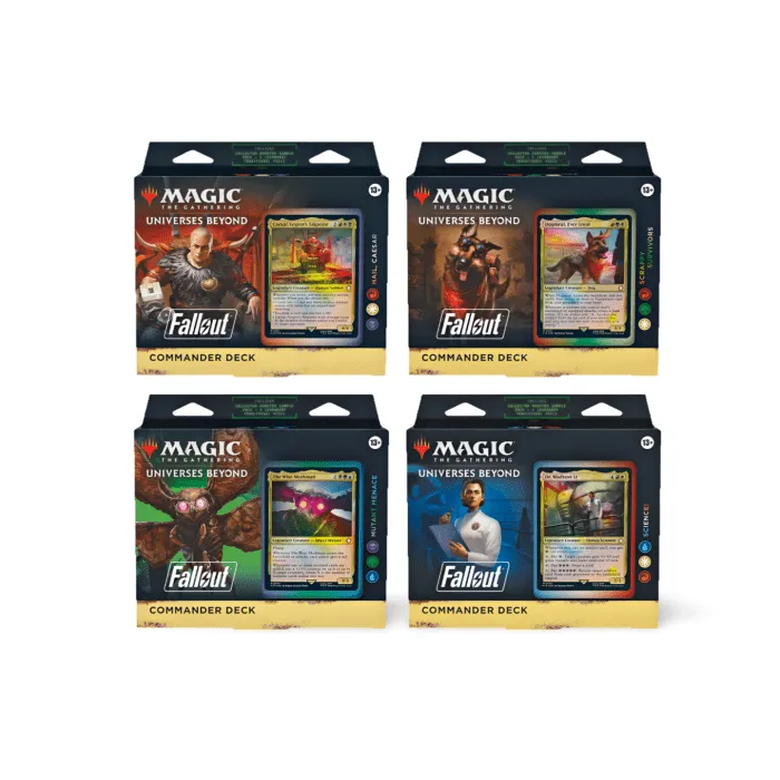 universes_beyond_fallout_commander_deck_set_display_englisch_english_guenstig_billig_kaufen_tcg_mtg Universes Beyond: Fallout Commander Deck Display (4 Decks) – Bild 1