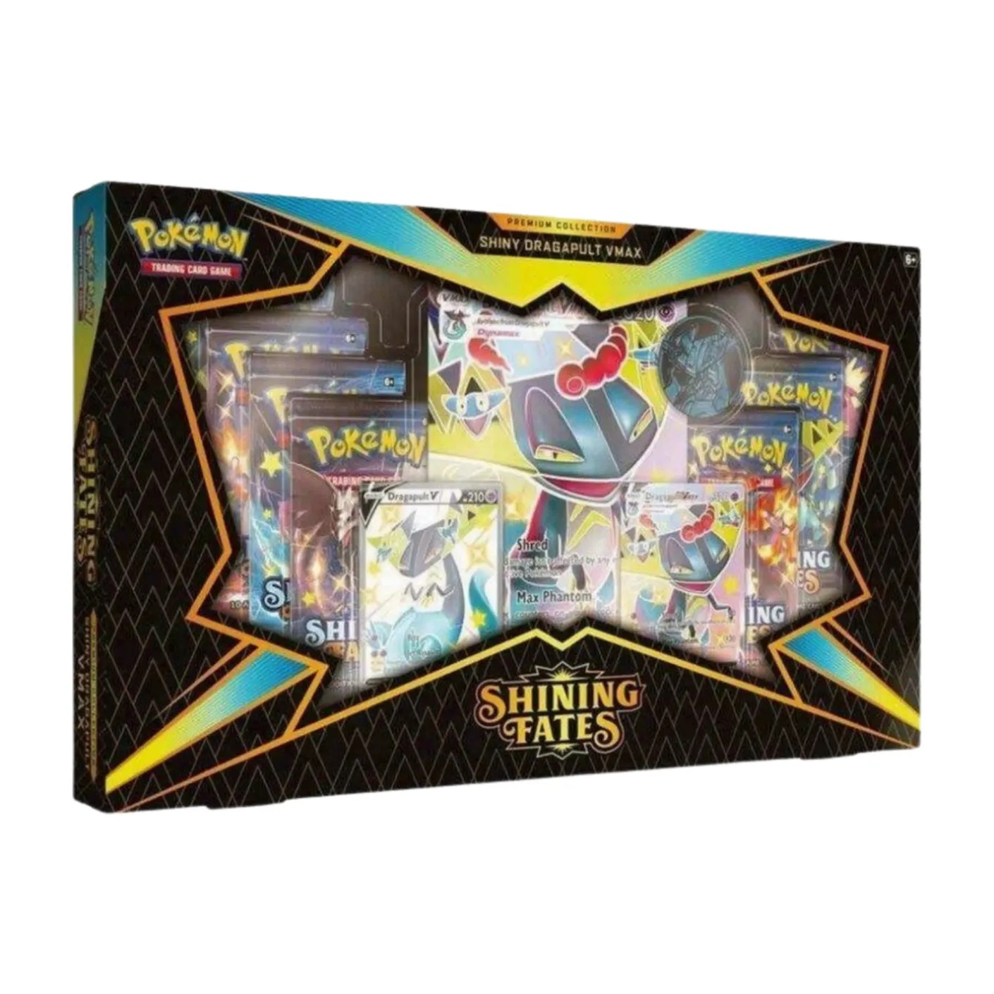 Shiny Dragapult V Premium Collection – 7 Boosters + Poster – Pokémon Shining Fates (EN)