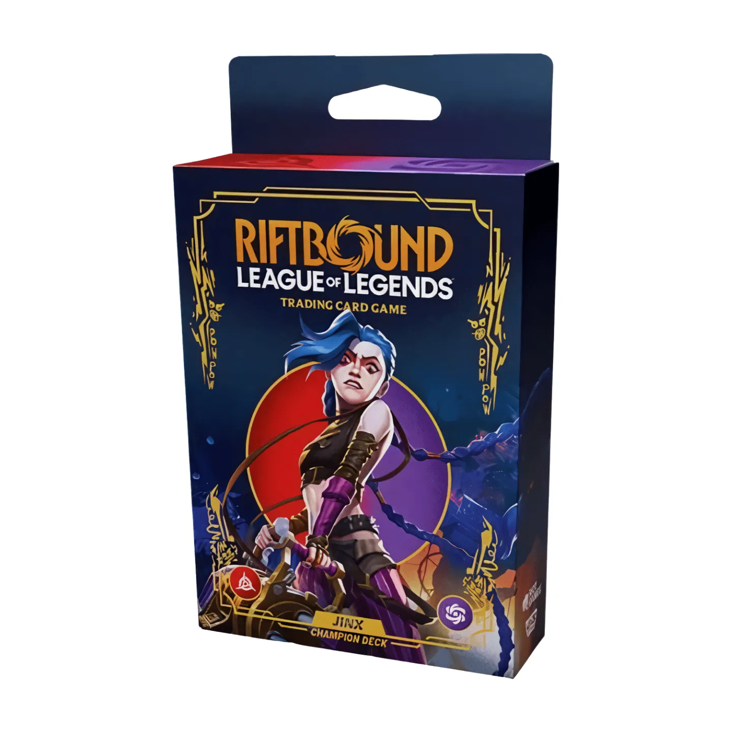 Riftbound: League of Legends TCG – Jinx Champion Deck Display with 4 prebuilt decks and Jinx card – available at TcG Love