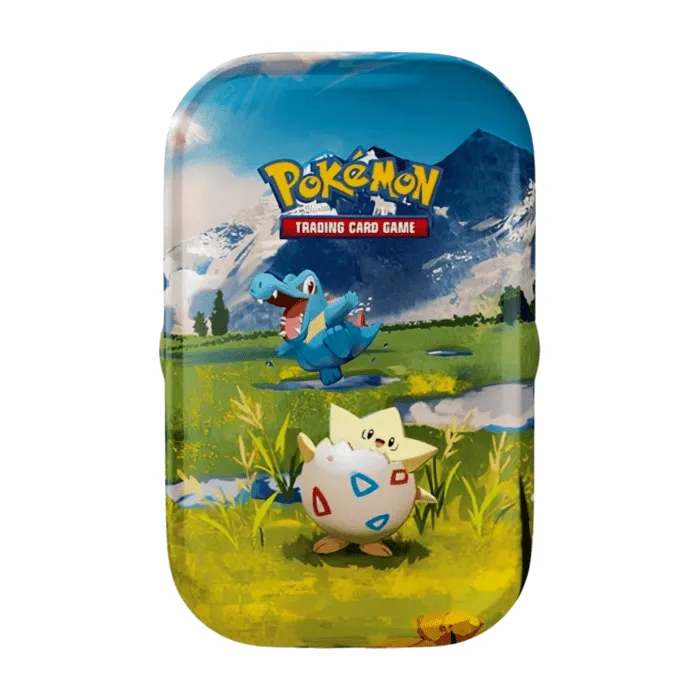 Pokémon Mega Evolution Eminent Heroes Mini Tin Togepi & Totodile (English), sealed and original packaging, showing Togepi and Totodile artwork, booster packs, and art card.