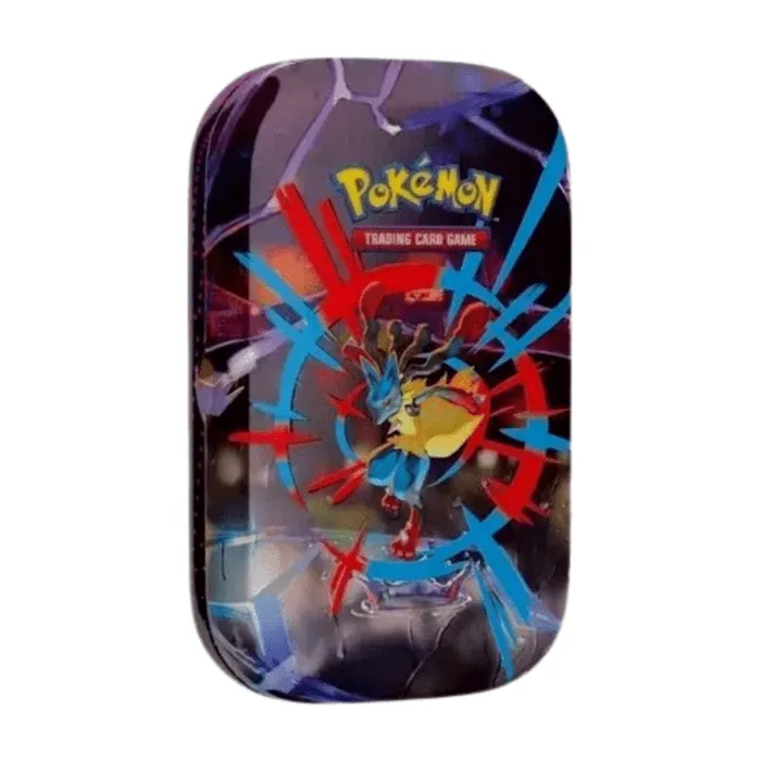 pokemon-mega-evolution-mega-lucario-mini-tin-english-sealed-tcg.jpg Pokémon Mega Evolution Mega-Lucario Mini Tin (English), sealed and original packaging, showing Mega-Lucario artwork, booster packs, and sticker sheet.