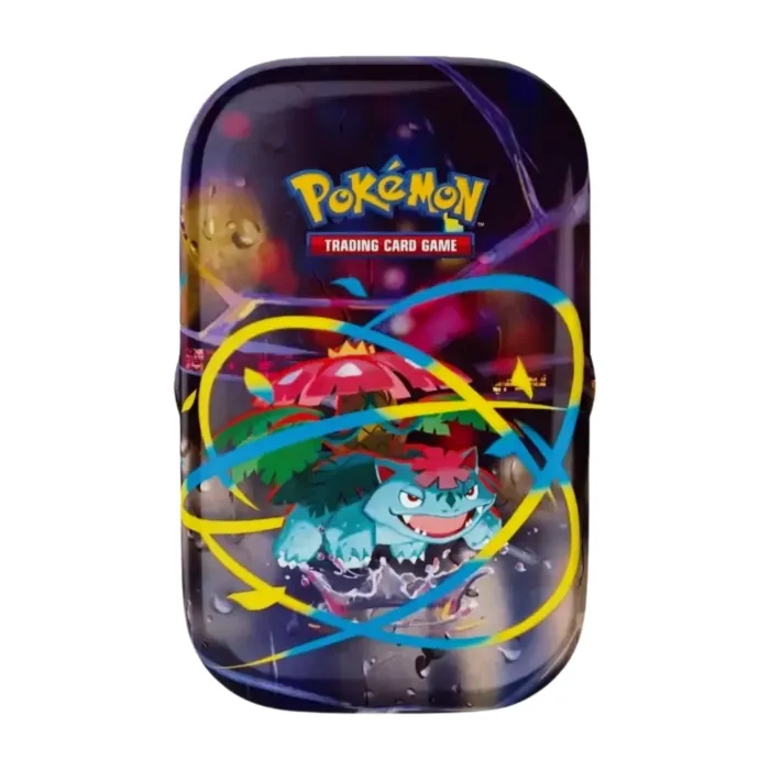 pokemon-mega-evolution-mega-venusaur-mini-tin-english-sealed-tcg.jpg Pokémon Mega Evolution Mega-Venusaur Mini Tin (English), sealed and original packaging, showing Mega-Venusaur artwork, booster packs, and sticker sheet.