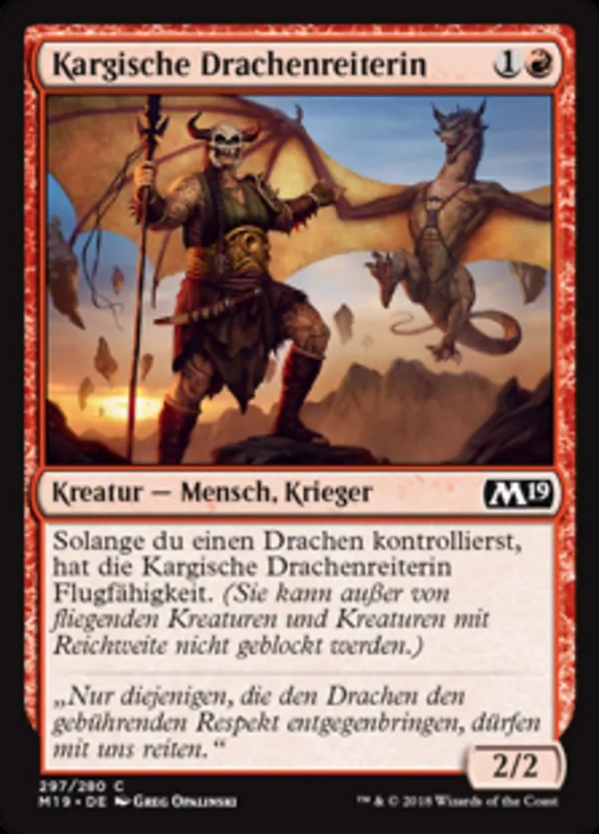 Kargische Drachenreiterin kaufen - Core Set 2019 bei TcG Love