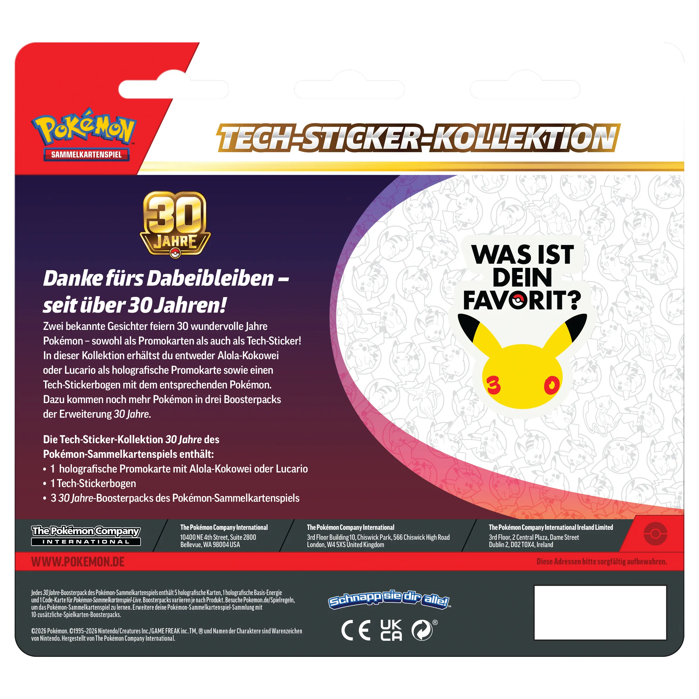 Pokémon 30 Jahre Tech-Sticker-Kollektion: Lucario (Deutsch) – Bild 2