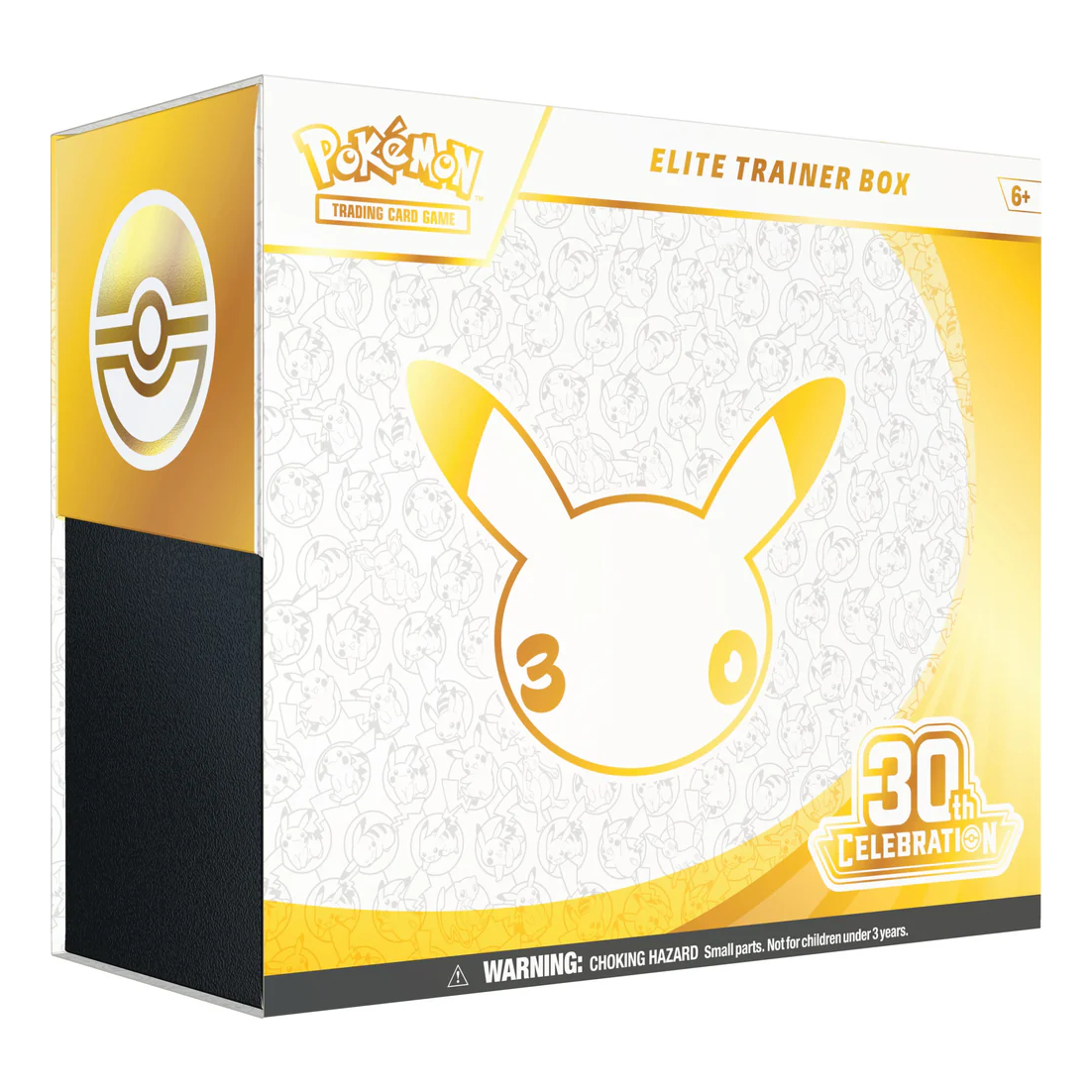Pokémon 30th Celebration Elite Trainer Box (English), factory sealed anniversary ETB featuring 9 booster packs, Nidorina promo card and premium accessories.